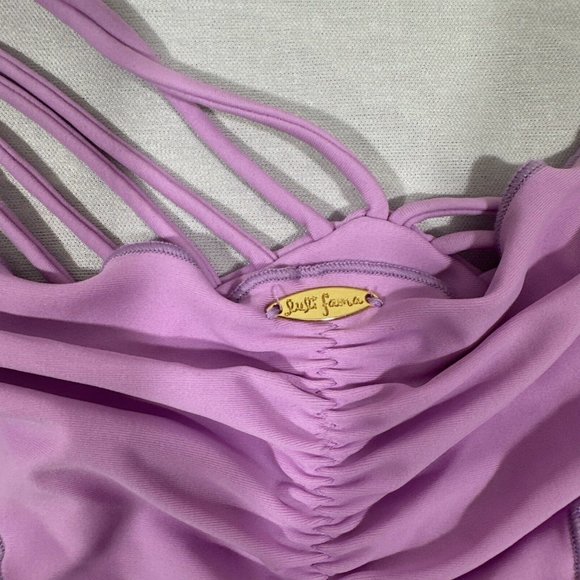 NWT $84 Luli Fama [‎ Small ] COSITA BUENA Strappy Brazilian Bikini Bottom purple - Picture 9 of 11